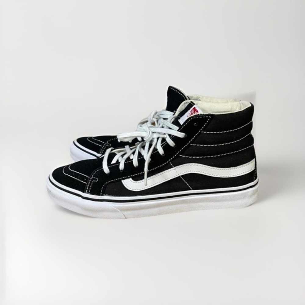 Unisex Sk8-Hi Classic Black White Canvas Skate Shoes Sneakers Size 8 Men-9.5 W